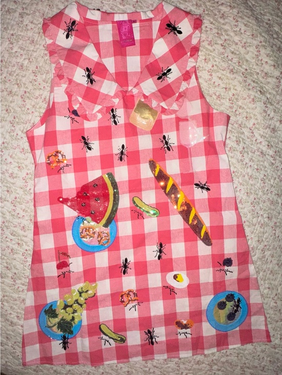 QUEEN OF SPARKLES Dresses & Skirts - QOS 🐜 Red/White Gingham Dress 🐜 Sequined Picnic Motif 🐜 Ants are jeweles